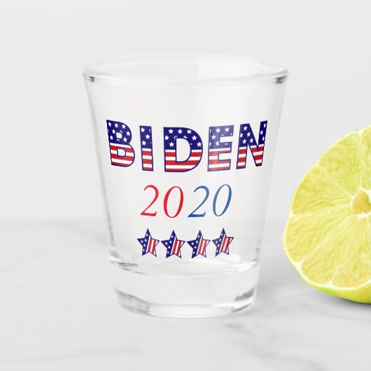 USA Patriotic Biden 2020 Shot Glas (Voorkant)