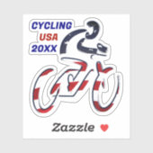 USA Patriotic Biking CYCLING Sticker (Vel)
