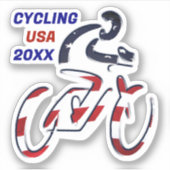 USA Patriotic Biking CYCLING Sticker (Voorkant)