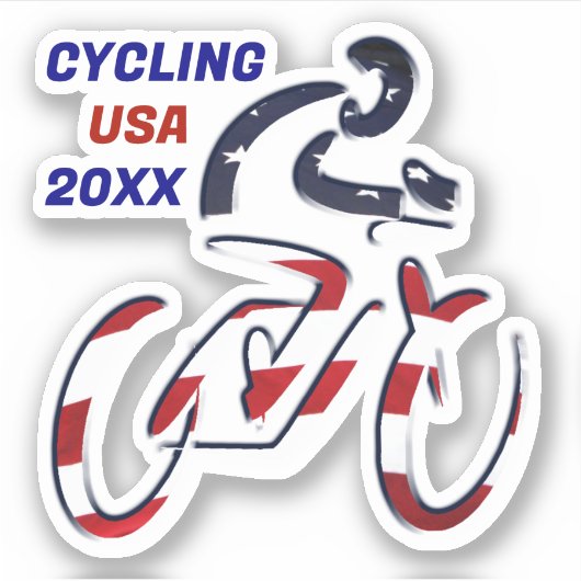 USA Patriotic Biking CYCLING Sticker (Voorkant)