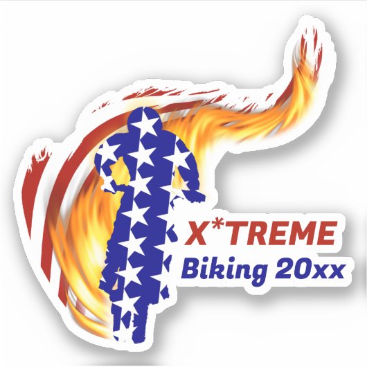 USA Patriotic BMX / DIRT BIKING Sticker (Voorkant)