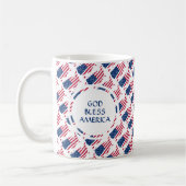 USA Patriotic Custom Monogram GOD BLESS AMERICA Koffiemok (Links)