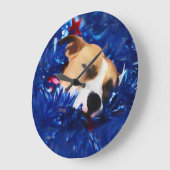 USA Patriotic Dog American Pit Bull Terrier Grote Klok (Hoek)