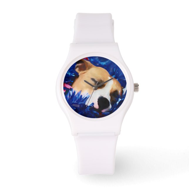 USA Patriotic Dog American Pit Bull Terrier Horloge (Voorkant)