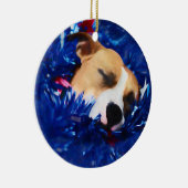 USA Patriotic Dog American Pit Bull Terrier Keramisch Ornament (Rechts)