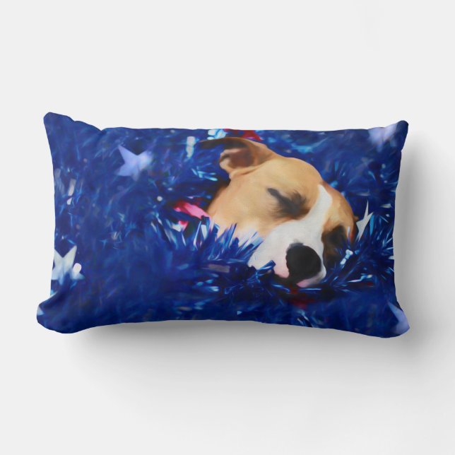 USA Patriotic Dog American Pit Bull Terrier Kussen (Voorkant)