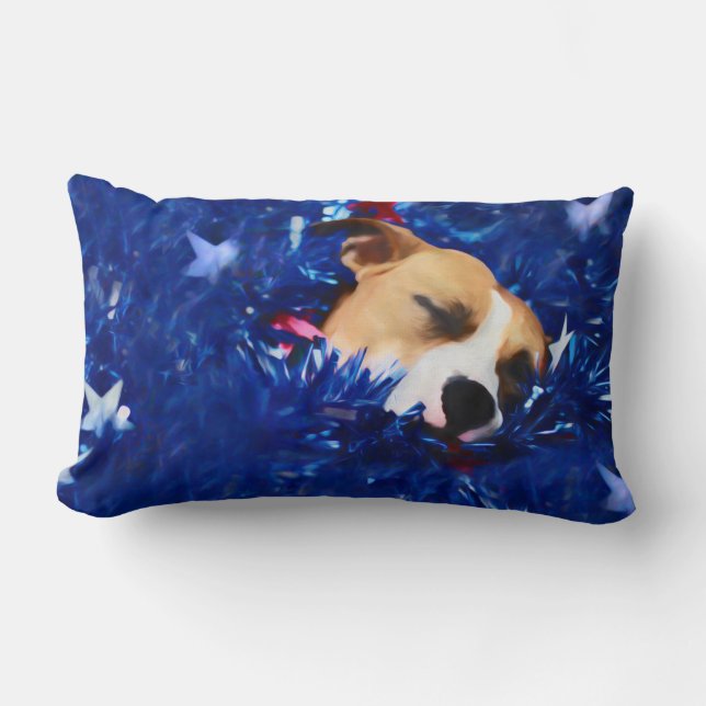 USA Patriotic Dog American Pit Bull Terrier Kussen (Voorkant)