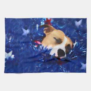 USA Patriotic Dog American Pit Bull Terrier Theedoek