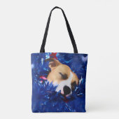 USA Patriotic Dog American Pit Bull Terrier Tote Bag (Achterkant)