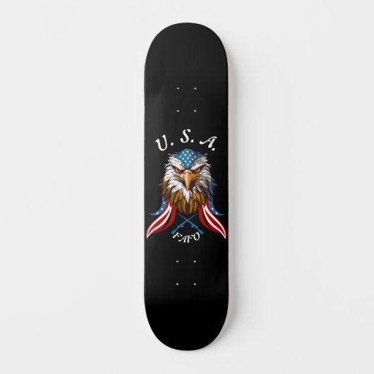 USA Patriotic Eagle FAFO Skateboard (Voorkant)