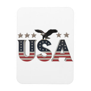 USA Patriotic Eagle + Sterren Vlag Ontwerp voor Pr Magneet