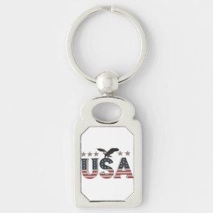 USA Patriotic Eagle + Sterren Vlag Ontwerp voor Pr Sleutelhanger