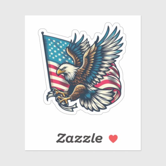 USA Patriotic Eagle Sticker (Vel)