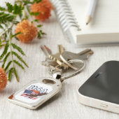 USA Patriotic Eagle with Mars Red Planet Design Sleutelhanger (Zijkant)