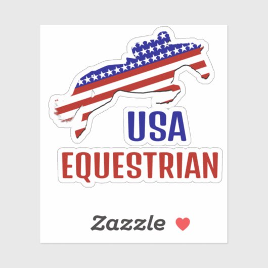 USA Patriotic Equestrian Sticker (Vel)