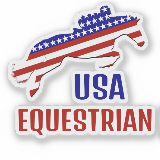 USA Patriotic Equestrian  Sticker (Voorkant)
