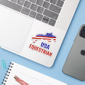 USA Patriotic Equestrian  Sticker (Laptop met iPhone)