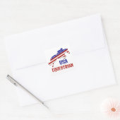 USA Patriotic Equestrian Vierkante Sticker (Envelop)