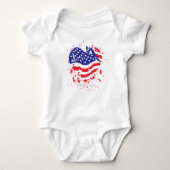 USA Patriotic Flag Heart Romper (Voorkant)