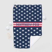 USA Patriotic Golfer ⭐ Stars & Stripes Monogram Golfhanddoek (Insitu)