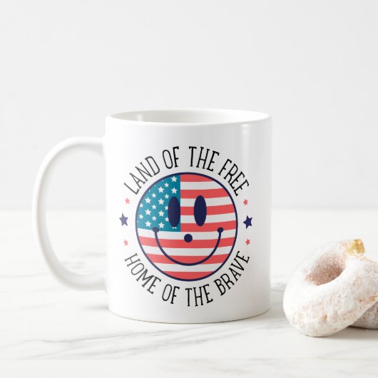 USA Patriotic Koffiemok (Met donut)