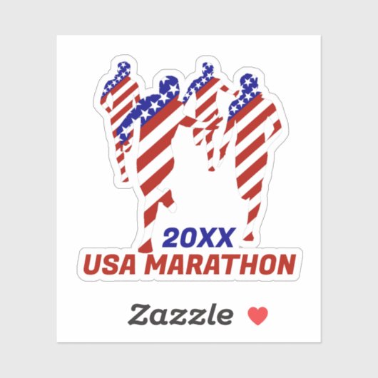 USA Patriotic MARATHON / RELAY RUN Sticker (Vel)