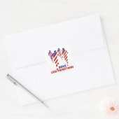 USA Patriotic MARATHON / RELAY RUN Vierkante Sticker (Envelop)