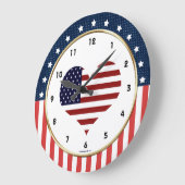 USA Patriotic Military Heart Wall Clock Grote Klok (Hoek)