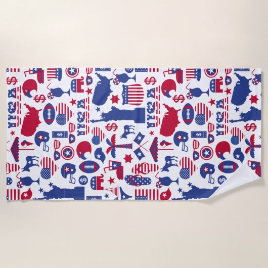 USA Patriotic op 4 juli Strandlaken (Voorkant)