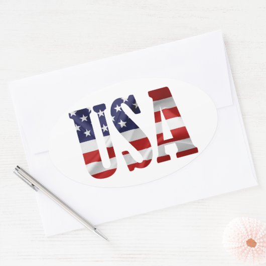 USA Patriotic Ovale Sticker (Envelop)