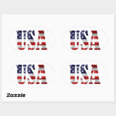 USA Patriotic Ovale Sticker (Vel)