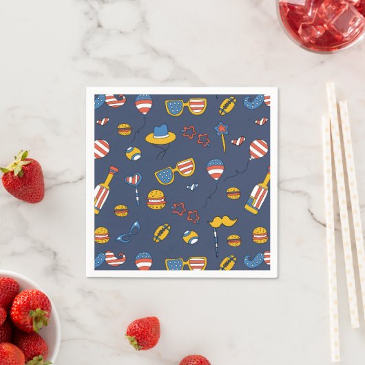 USA Patriotic Paper Napkin Servet (Insitu)
