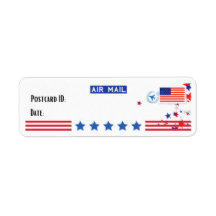 USA Patriotic Postcrossover Briefkaart ID Labels