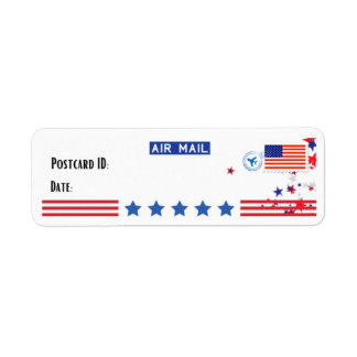 USA Patriotic Postcrossover Briefkaart ID Labels
