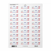USA Patriotic Postcrossover Briefkaart ID Labels (Full Sheet)