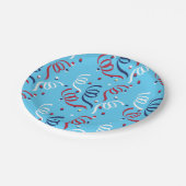 USA Patriotic Red, White & Blue Confetti Papieren Bordje (Gekanteld)