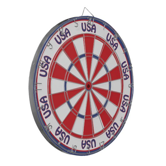 USA Patriotic Red, White, Blue Dartbord (Voorkant Links)
