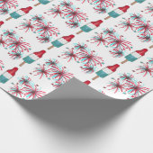 USA Patriotic Rocket Pop Popsicle Fireworks 4 juli Cadeaupapier (Hoek)