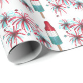 USA Patriotic Rocket Pop Popsicle Fireworks 4 juli Cadeaupapier (Rol Hoek)