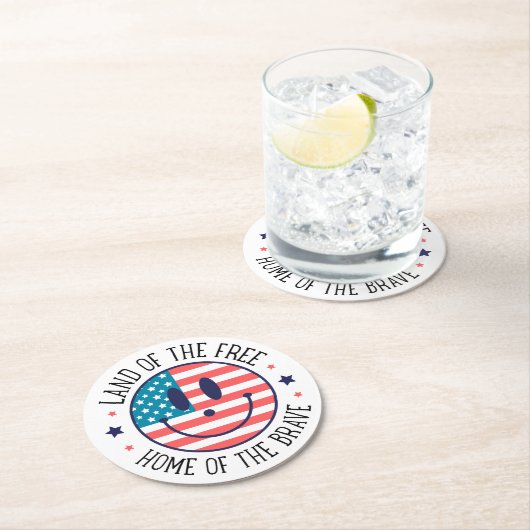 USA Patriotic Ronde Kartonnen Onderzetter (Insitu)