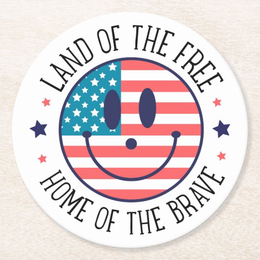 USA Patriotic Ronde Kartonnen Onderzetter (Voorkant)