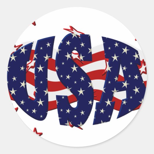 USA-Patriotic Ronde Sticker (Voorkant)