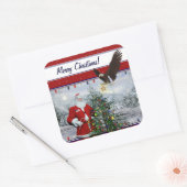 USA Patriotic Santa Merry kerstcadeautjes Vierkante Sticker (Envelop)
