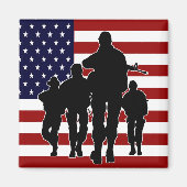 USA Patriotic Square Magnet (Voorkant)