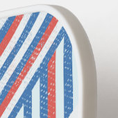 USA Patriotic Stars & Stripes Rood Wit & Blauw Pickleball Paddle (Links Detail)