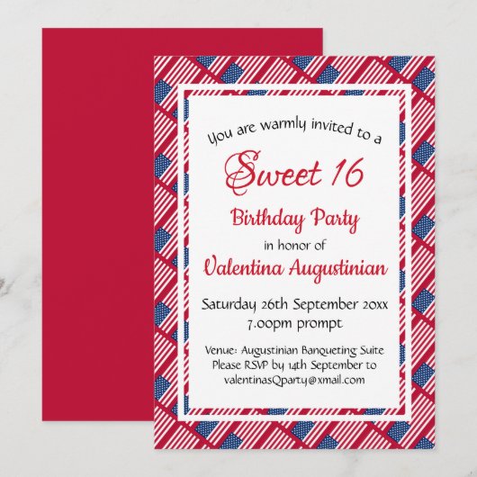 USA Patriotic SWEET 16 Birthday Specialized Kaart (Voorkant / Achterkant)