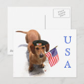 USA Patriotic teckel briefkaart (Voorkant / Achterkant)