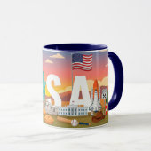 USA Patriotic Travel Coffee Mug Mok (Voorkant rechts)
