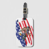 USA/patriotic weightlifting bald eagle Bagagelabel (Voorkant (verticaal))