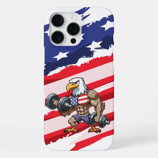 USA/patriotic weightlifting bald eagle iPhone Hoesje (Achterkant)